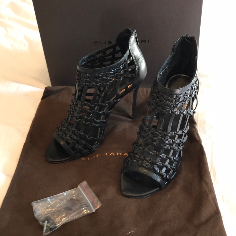 Elie Tahari black caged Heel size 8 - Picture 3 of 8